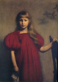 Dziewczynka w czerwonej sukni